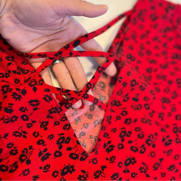 Short printed red dress - Picture 4 of 5